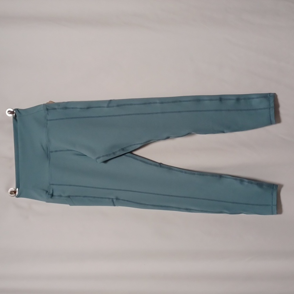 #89 Curves N Combat Boots Teal Leggings with Pockets Size Medium